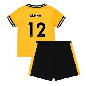 Lacne Dětský Futbalové dres Wolves Matheus Cunha #12 2023-24 Krátky Rukáv - Domáci (+ trenírky)